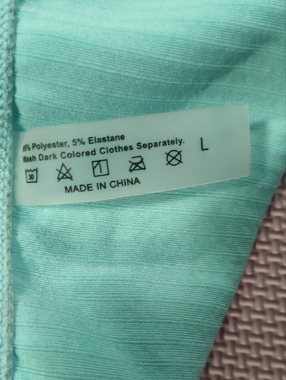 Turquoise Ribbed Triangle Bikini - Size Large - Picture 11 of 11